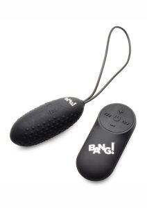 Bang! 28X Nubbed Rechargeable Silicone Egg with Remote Control - Black