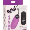 Bang! 28X Ribbed Rechargeable Silicone Egg with Remote Control - Purple