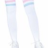 Leg Avenue Athlete Thigh Hi 3 Stripe Top - O/S - Pink/Blue