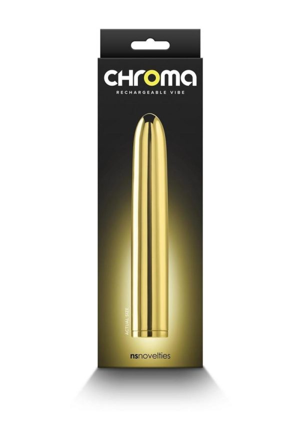 Chroma Classic Rechargeable Vibrator 7in - Gold