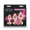 Rear Assets Aluminum Anal Plug Trainer Kit (3 pieces) - Pink/Rose Gold