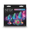 Rear Assets Aluminum Anal Plug Trainer Kit (3 pieces) - Rainbow