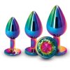 Rear Assets Aluminum Anal Plug Trainer Kit (3 pieces) - Rainbow