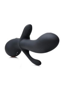 Rumblers 10X Triple Stim Silicone Rabbit Vibrator - Black