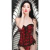 Master Series Scarlet Seduction Lace-up Corset and Thong - Large - Red/Black