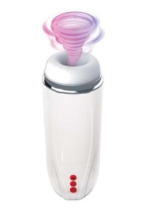 Vibrating Cocksucker Rechargeable Masturbator - White