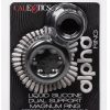 Alpha Liquid Silicone Dual Magnum Ring - Black