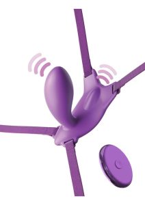 Fantasy For Her Ultimate G-Spot Butterfly Strap-On Rechargeable Silicone with Remote Control - Purple