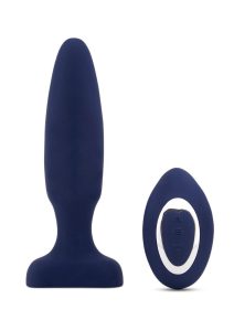 Nu Sensuelle Andii Fino Roller Motion Rechargeable Silicone Anal Plug with Remote Control - Navy Blue