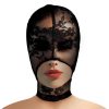 Master Series Lace Seduction Lace Bondage Hood - Black