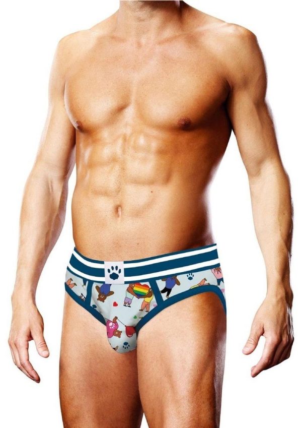 Prowler Bears with Hearts Brief - XXLarge - Blue