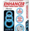 Enhancer Glow Rings Silicone Cockring - Blue