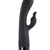 Heat Up and Chill Rechargeable Silicone Heating and Cooling G-Spot Dual Stim Vibrator - Black