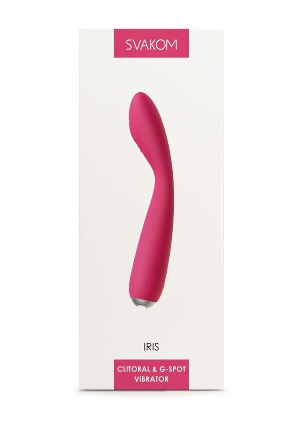 Svakom Iris Silicone G-Spot Rechargeable Vibrator - Plum Red/Silver