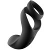 Svakom Benedict Silicone Rechargeable Double Ring Perinium Stimulator Cock Ring - Black
