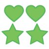 Peekaboo Glow In The Dark Hearts and Stars Pasties - Green
