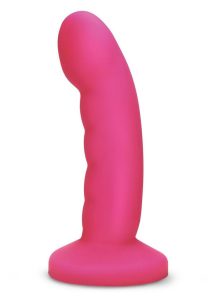 WhipSmart Curved Ripple Remote Control Silicone Rechargeable G-Spot/P-Spot Dildo 6in - Hot Pink