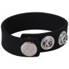 Rock Solid The Silicone 3-Snap Adjustable Cock Ring - Black