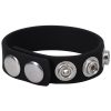 Rock Solid The Silicone 5 Snap Adjustable Cock Ring - Black