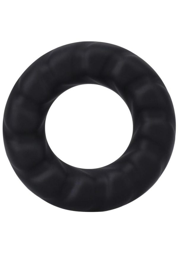 Rock Solid Fat Tire Silicone Cock Ring - Black