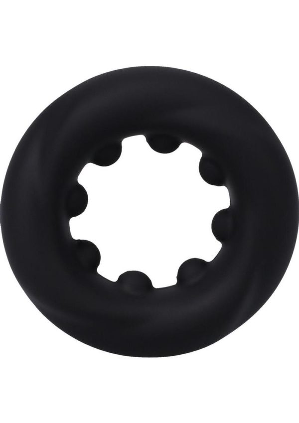 Rock Solid The Twist Silicone Cock Ring - Black