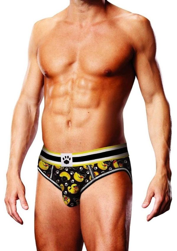 Prowler Spring/Summer 2023 BDSM Rubber Ducks Open Brief - Small - Black/Yellow