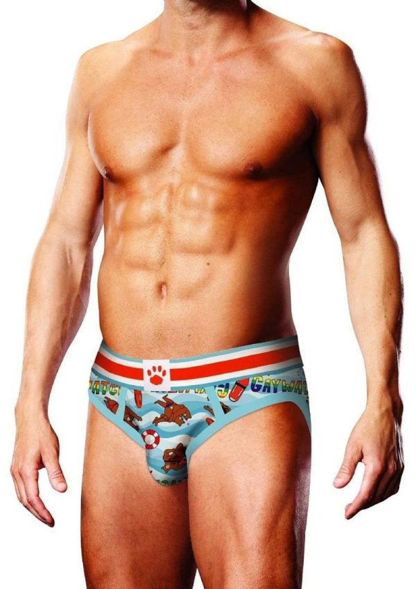 Prowler Spring/Summer 2023 Gaywatch Bears Brief - Small - Blue/Orange