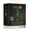 Ouch! Glass Butt Plug Glow in the Dark - Large - Green