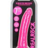 RealRock Slim Glow in the Dark Dildo with Suction Cup 7in - Pink
