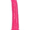 RealRock Slim Glow in the Dark Dildo with Suction Cup 7in - Pink