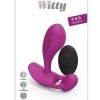 Witty Rechargeable Silicone Vibrator with Clitoral Stimulator - Sweet Orchid Magenta