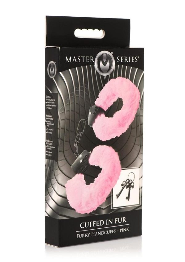 Master Series Cuffed in Fur Furry Handcuffs - Pink