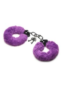 Master Series Cuffed in Fur Furry Handcuffs - Purple