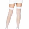 Leg Avenue Lycra Industrial Fishnet Thigh Hi - O/S - White