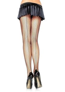 Leg Avenue Lycra Industrial Net Panty Hose with Seam Back - O/S - Black