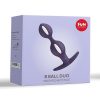 B Ball Duo Silicone Weighted Butt Plug - Dark Violet/White
