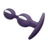 B Ball Duo Silicone Weighted Butt Plug - Dark Violet/White