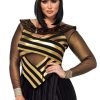 Leg Avenue Nile Queen Catsuit Dress with Jewel Collar Head Piece (3 Piece) - 1X/2X - Black/Gold