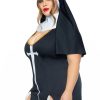 Leg Avenue Sultry Sinner Dual Slit Garter Dress With Vinyl Cross Detail