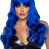Leg Avenue Misfit Long Wavy Bang Wig - O/S - Blue