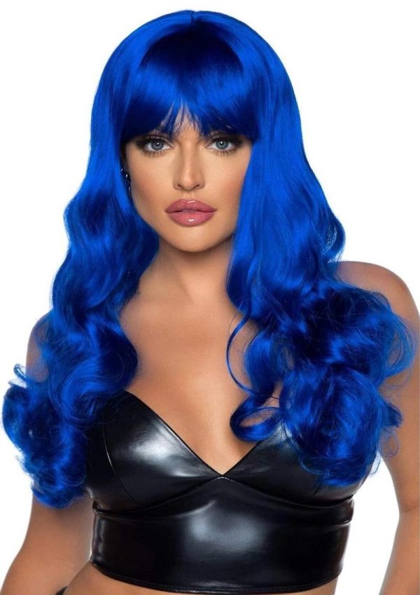 Leg Avenue Misfit Long Wavy Bang Wig - O/S - Blue