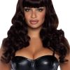 Leg Avenue Misfit Long Wavy Bang Wig - O/S - Brown