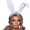 Leg Avenue Bendable Velvet Bunny Ears - O/S - White