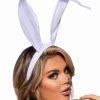 Leg Avenue Bendable Velvet Bunny Ears - O/S - White