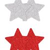 Pretty Pasties Glitter Stars - Red/Silver