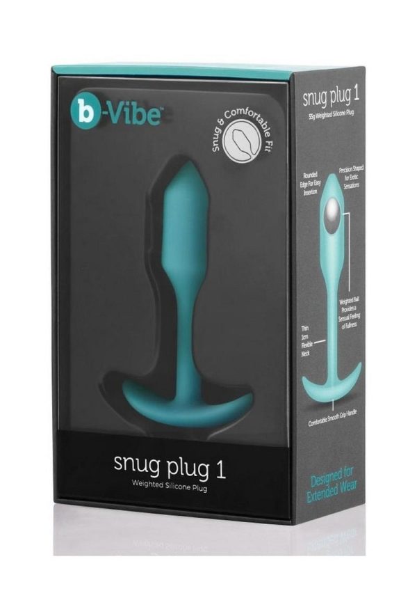 B-Vibe Snug Plug 1 Silicone Weighted Butt Plug - Mint Green