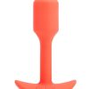 B-Vibe Vibrating Snug Plug Rechargeable Silicone Anal Plug - Small - Orange
