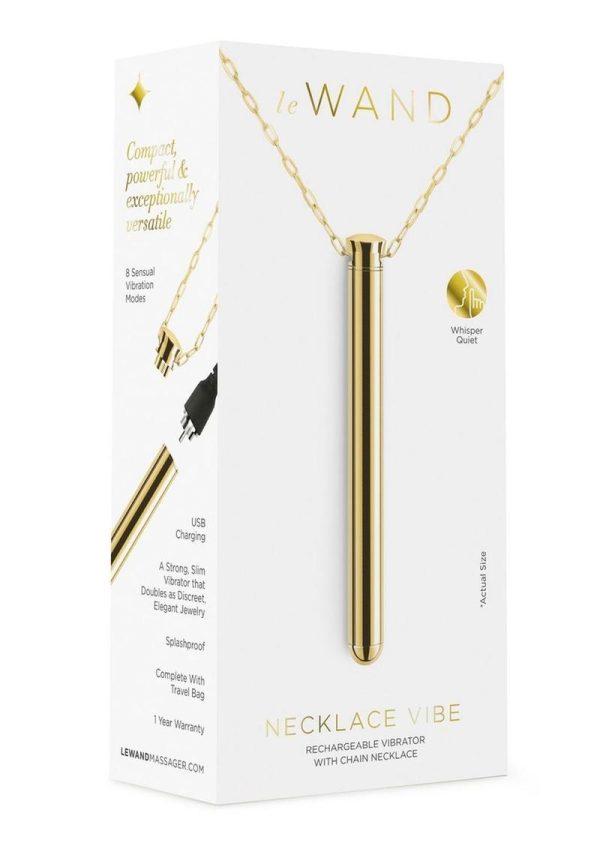 Le Wand Vibrating Necklace Rechargeable Silicone Discreet Vibrator - Gold