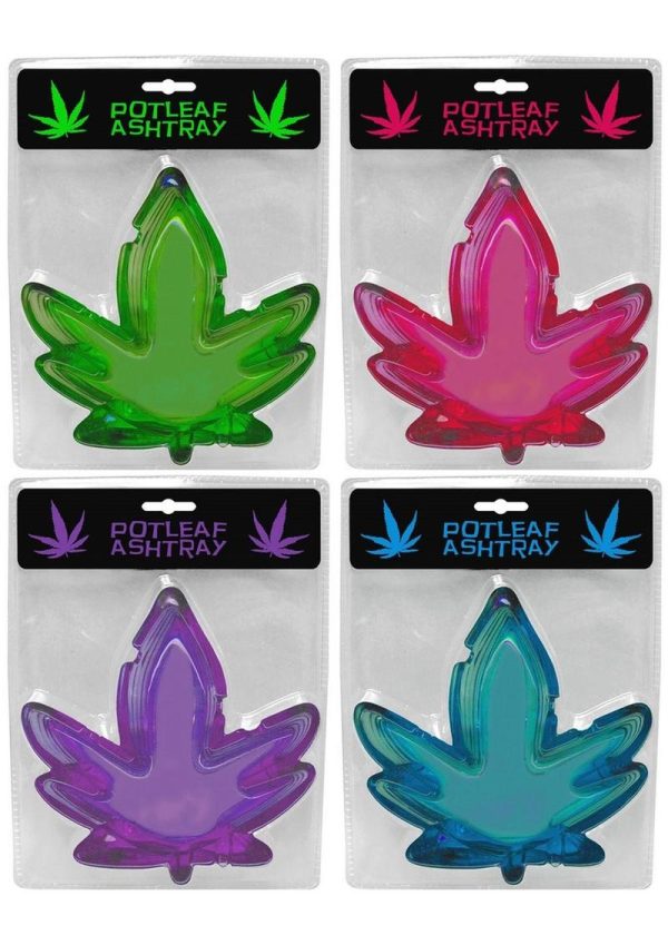 Pot Leaf Ashtray (4 Pack) - Assorted Colors