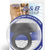 Blueline Silicone Duo Snap Cock and Ball Ring - Black